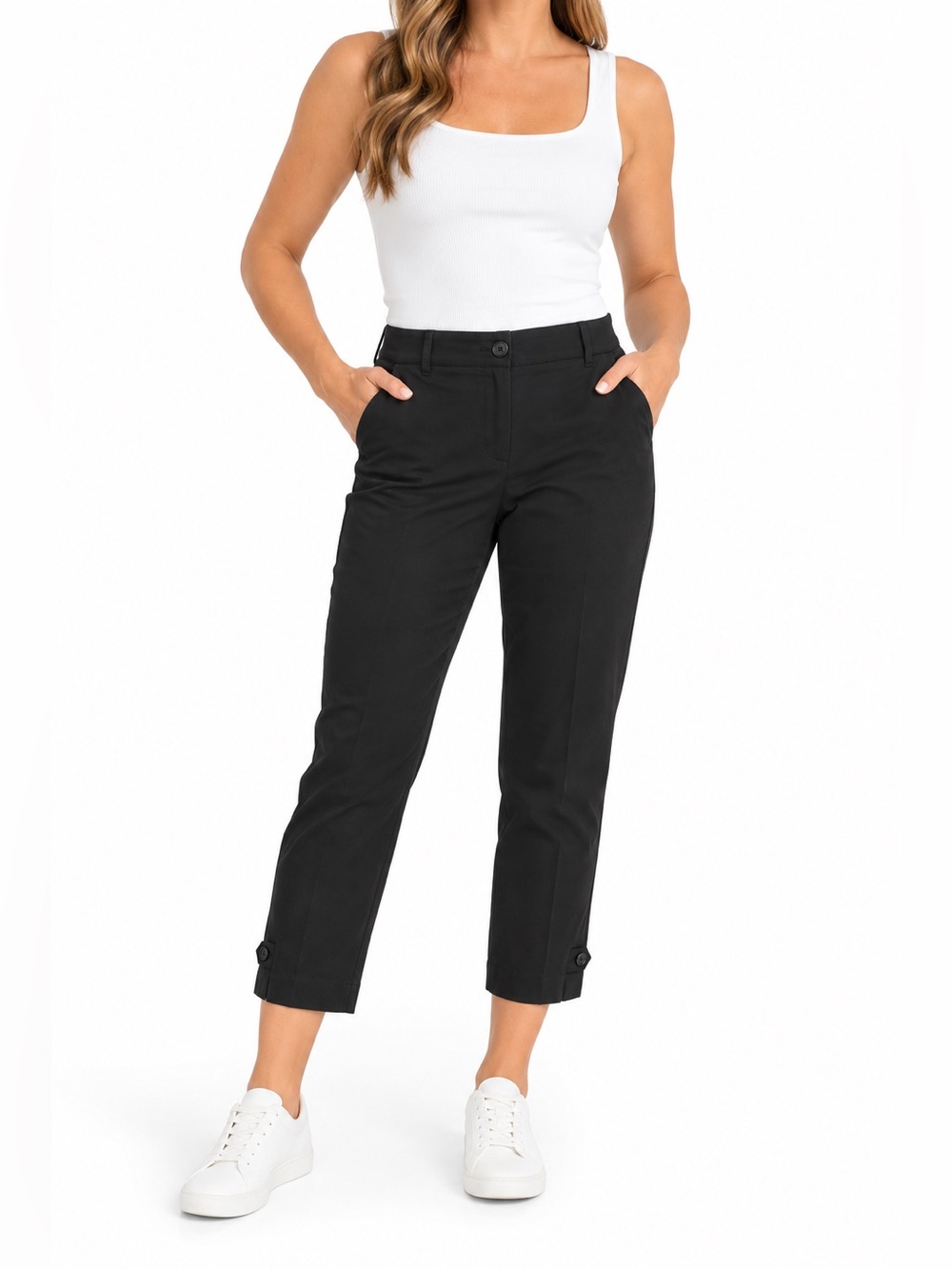 Talbots Perfect Crop Pants Womens 10 Black Slim Leg Ankle Career Dress Pants